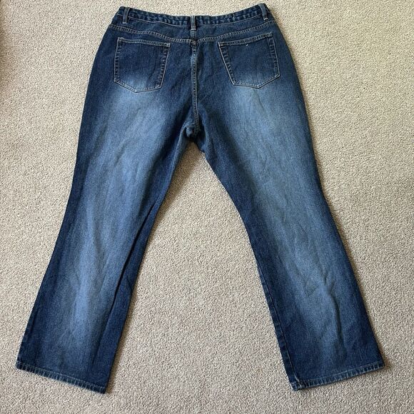Vintage Y2K Wild Secret Studded Straight Baggy Medium Wash High Waist Jeans 22 - Picture 1 of 7